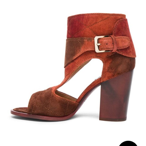 LAURENCE DACADE SUEDE RUSH HEELS  IN RUST OMBRE - Picture 2 of 6